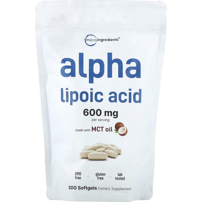 Micro Ingredients, Alfa-liponzuur, 300 Zachte Capsules (200mg per softgel)