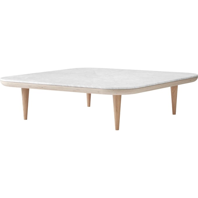 &Tradition Fly Salontafel - Marmer Bianco Carrera - white oiled oak - 120 x 120 cm