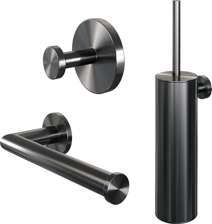 Brauer Accessoire set 3-in-1 gunmetal geborsteld PVD