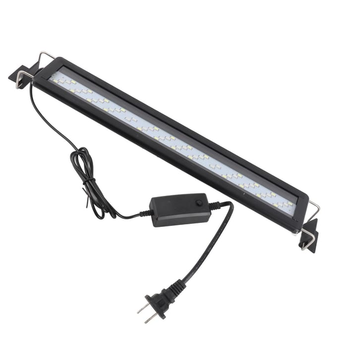 Lampe LED pour aquarium 4 rangées, résistante aux éclaboussures, ultra-mince, lumière LED à changement de couleur avec extension black