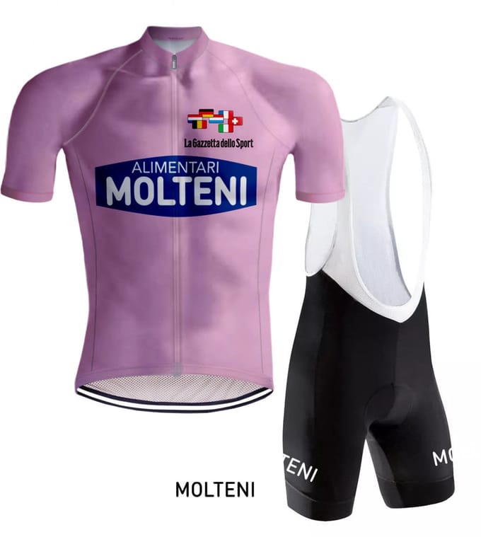 Retro Wielertenue Molteni Giro d'Italia Roze - REDTED - L