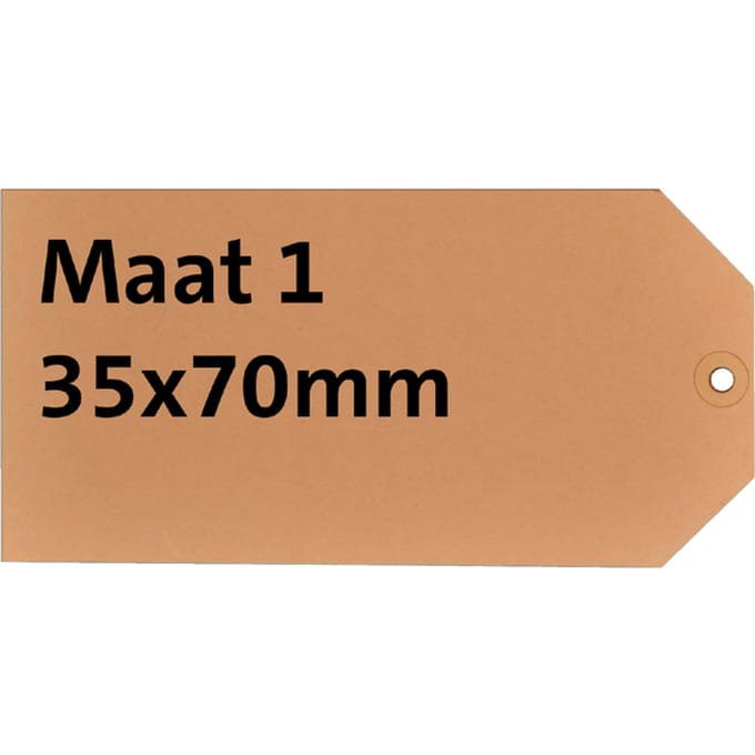 Label karton nr 1 200gr 35x70mm chamois 1000 stuks