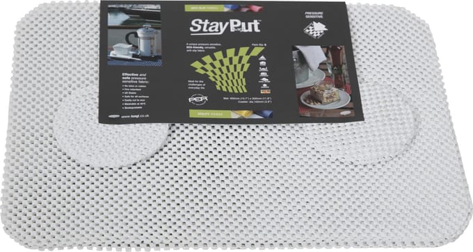 Isagi StayPut 6 stuks witte anti-slip Placemats en Onderzetters