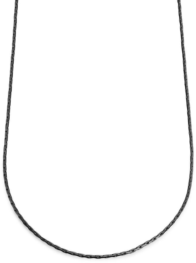 Essentials | 2 mm Gunmetal Zwarte Ketting met Rechthoekige Venetiaanse Schakels