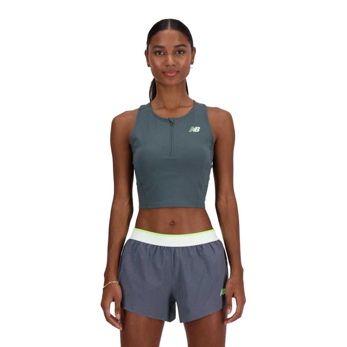 New Balance Nauwsluitende racetanktop voor dames (Grijs)