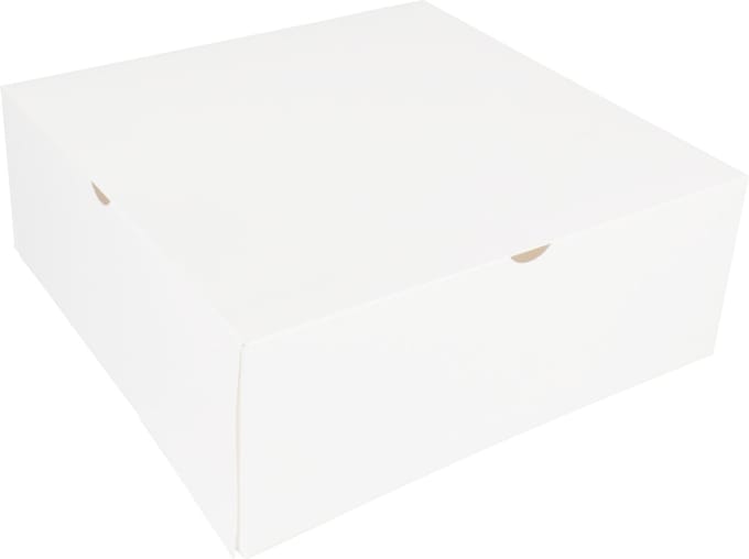 Gebaksdoos | karton | 26x26x10cm | zonder venster | wit | 100 stuks