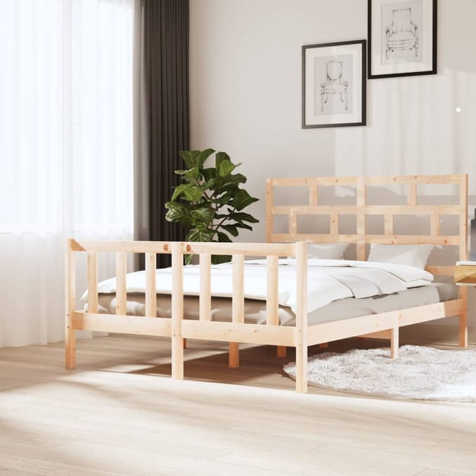 vidaXL - Bedframe - massief - grenenhout - 160x200 - cm
