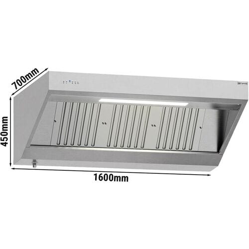 GGM Gastro Wandhaube mit Motor - 1600mm - mit Regler, Filter & Lampe