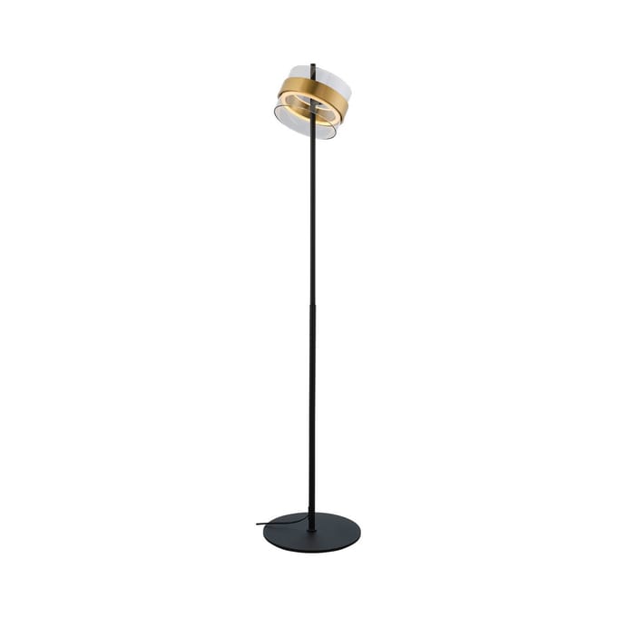 Brilliant LED vloerlamp Inside, messingkleurig/rookgrijs, hoogte 146 cm