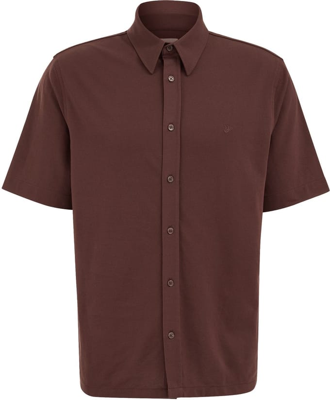 WE Fashion Heren slim fit overhemd van piquéjersey