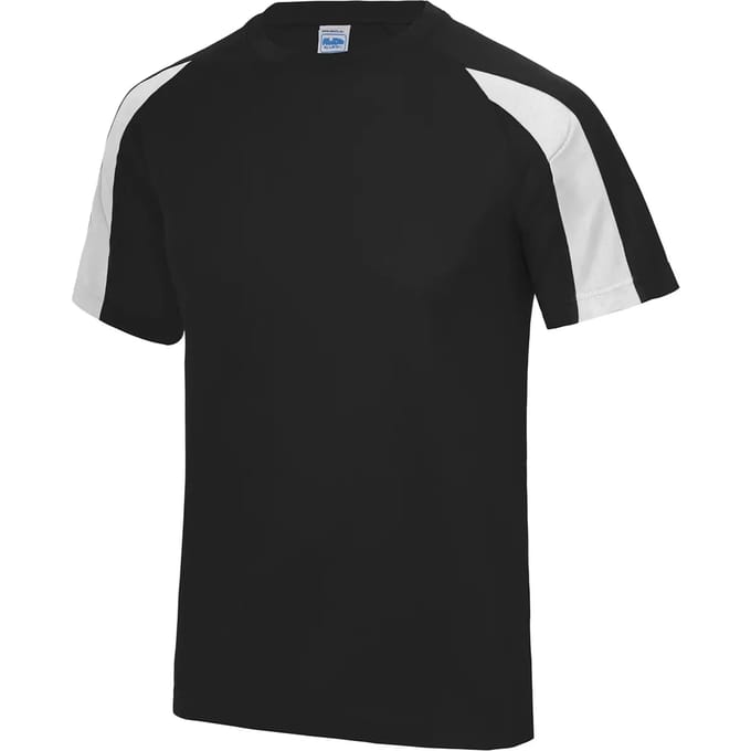 Just Cool Contrast Cool T JC003 - JET BLACK/ARCTIC WHITE - S