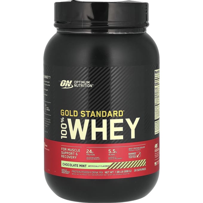 Optimum Nutrition, Gold Standard 100% Whey, Chocolade Munt, 1,98 lb (898 g)