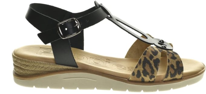 Hush Puppies Sandalen Zwart Leopard Sleehak maat 38