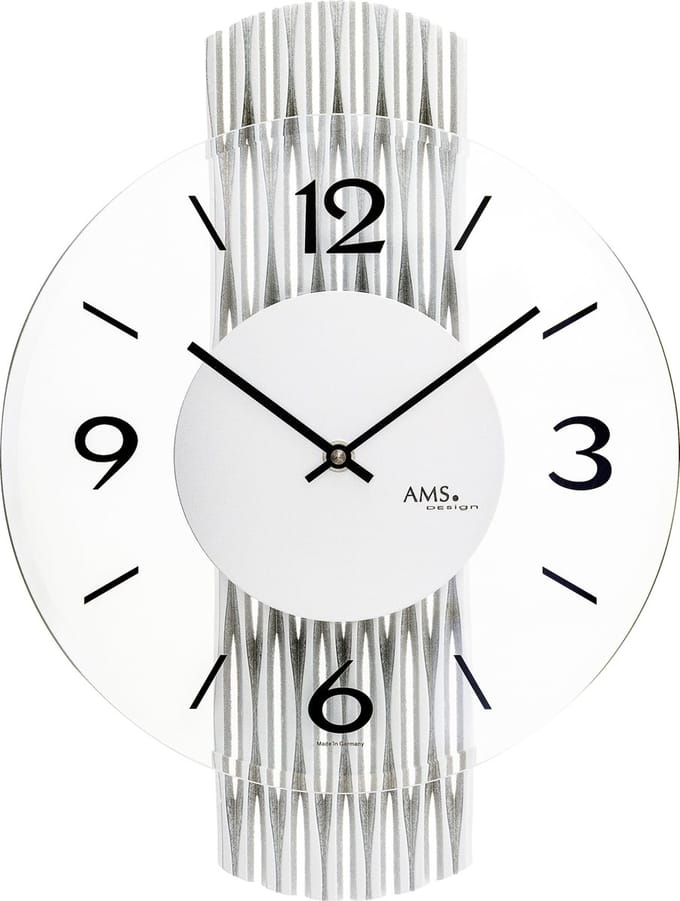 AMS 9694 moderne glazen wandklok