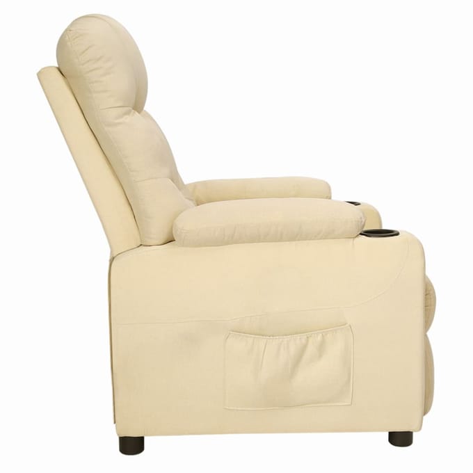 vidaXL - Fauteuil - verstelbaar - stof - crèmekleurig