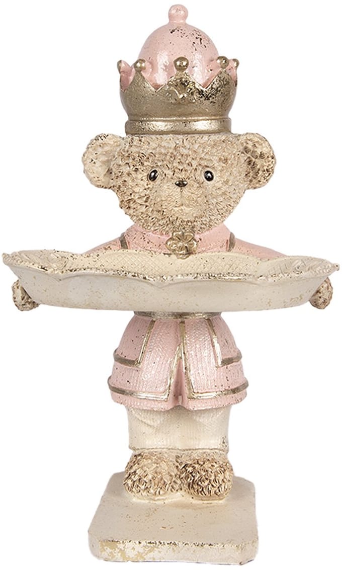 Clayre & Eef Decoratie Beeld Beer 14x13x24 cm Beige Kunststof