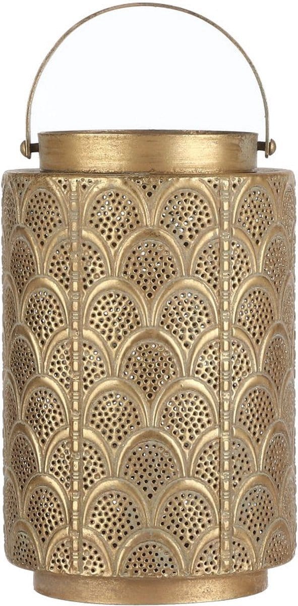 Mica Decorations Viola windlicht - 15x15x23 cm - Ijzer - Goud