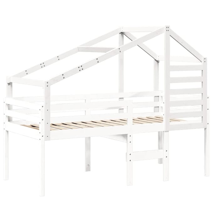vidaXL - Kinderbedhuisje - 188x97x113 - cm - massief - grenenhout - wit
