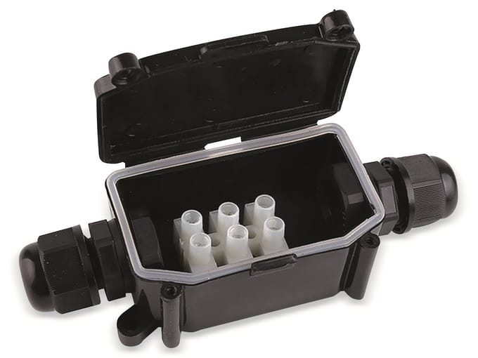 Waterdichte kabeldoos - Lasdoos met wartel - IP68 - Zwart