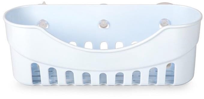 Toyma Badkamerorganizer - met zuignappen - wit - 31 x 10 x 11 cm - bakje