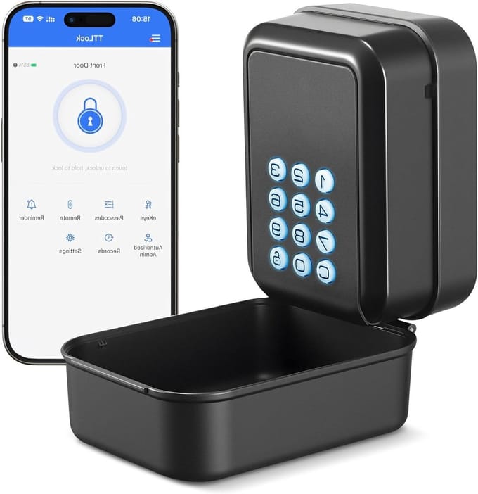 Slimme Sleutelkluis met Bluetooth en PIN-code, Geschikt voor Thuis, Garage en Vakantiehuis, Ondersteunt TTLock App en 12-cijferige Codes