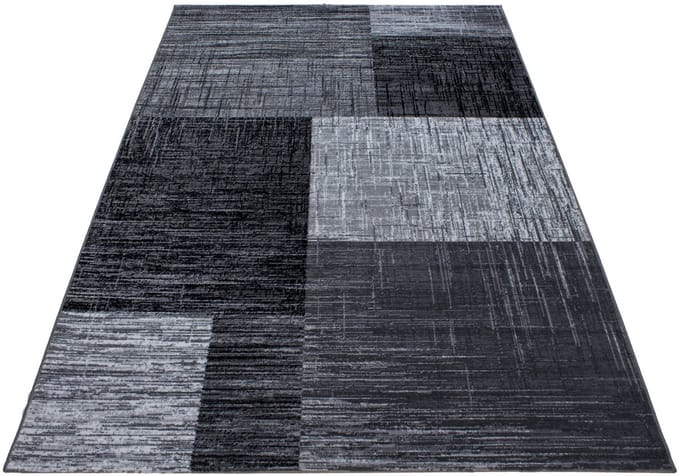 Modern laagpolig vloerkleed Plus - zwart 8001 - 120x170 cm