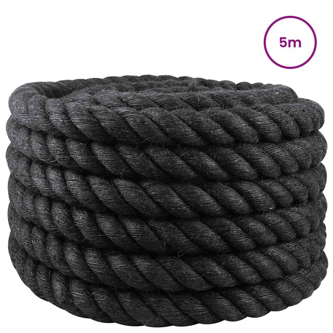 vidaXL - Jute - Touw - 360 - mm - 5 - m - Zwart - 100% - Tossa - jute