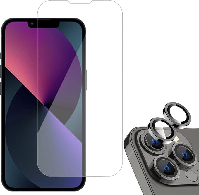 Geschikt voor iPhone 14 Plus Screenprotector + Beschermglas Geschikt voor iPhone 14 Plus Camera Lens