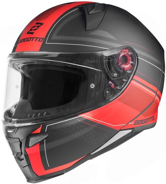 Bogotto FF110 Cinder Mat Zwart Rood Integraalhelm - Helm