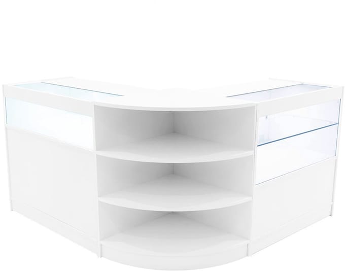 Harmonia led winkel toonbank set - wit - b900, c900 & lm60 - met led