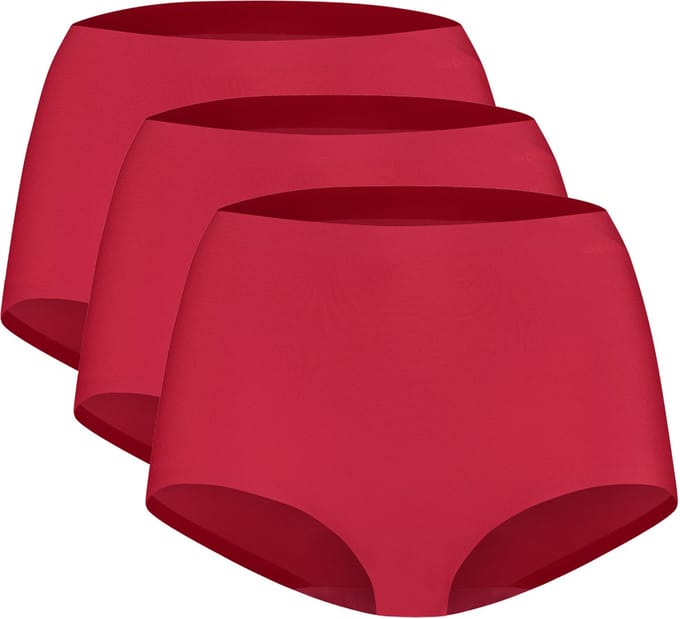 Ten Cate Dames Secrets Maxi Tailleslip Naadloos High Waist 3-Pack Effen Rood - Maat S