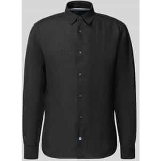OLYMP Casual regular fit overhemd - structuur - zwart