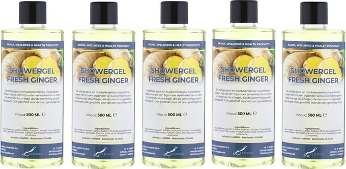 Douchegel Fresh Ginger 500 ml - set van 5 stuks - Showergel