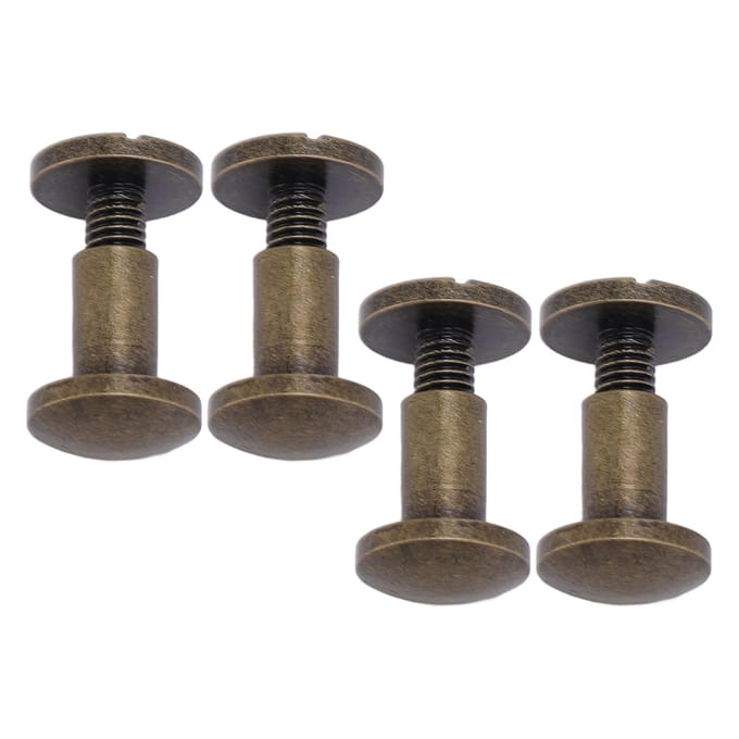 20 Sets 8 X 7mm Bindklinknagels Antiek Brons 8 X 5mm Boog Sleufkop Bindschroeven Studs voor DIY gray
