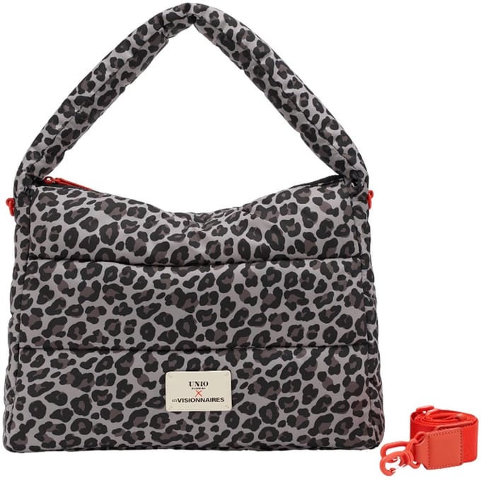 Unio Hamburg x Les Visionnaires schoudertas Leo Unio Hobo Leo Grey Lichtgrijs