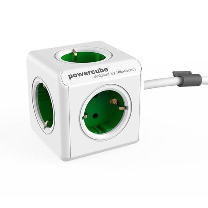 DesignNest PowerCube Extended - Schuko - Groen