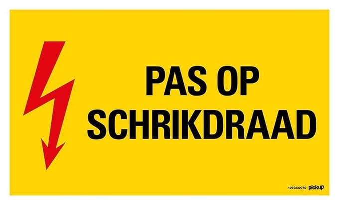 Pickup bord 33x22 cm - Pas op schrikdraad