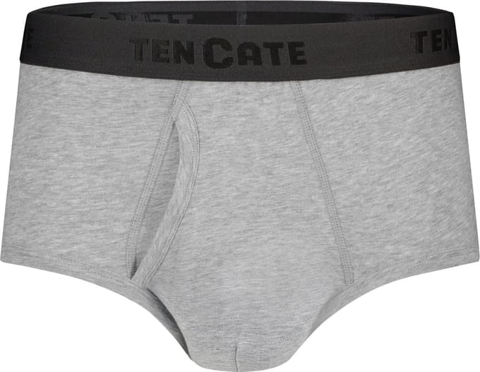 Ten Cate Basics organic cotton stretch slip met gulp grey melange 2-pack voor Heren | Maat L