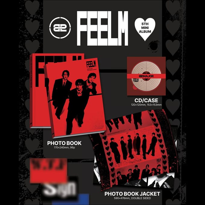 82MAJOR [FEELM] FOTOBEK ver. / 5E MINI-ALBUM + Gratis Cadeau 1EA black