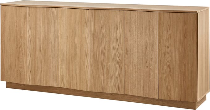 WOOOD Zuma dressoir - Push-To-Open - Eiken - Transparant - 85x22x45