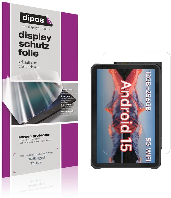 dipos – 2x Beschermfolie geschikt voor ONERugged T2 Ultra | Krasbestendige & heldere Screenprotector Ultra-Thin