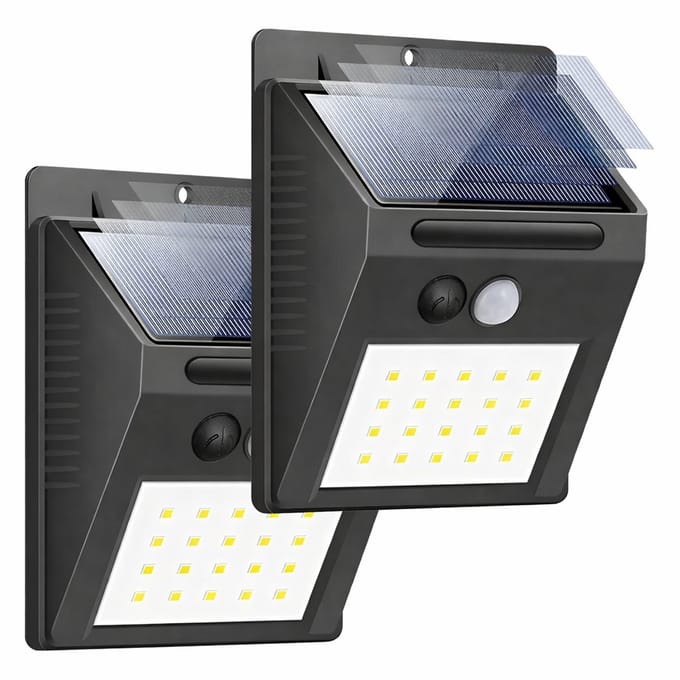 Solar Buitenlamp - 2 stuks - Bewegingssensor - 20 LED - Waterdicht - Buiten & Tuin sensor - Buitenverlichting op Zonne-energie - 2026 Model
