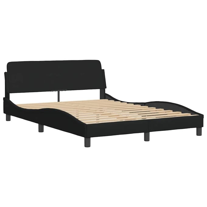 vidaXL - Bedframe - "Dover" - stof - zwart - 140x190 - cm