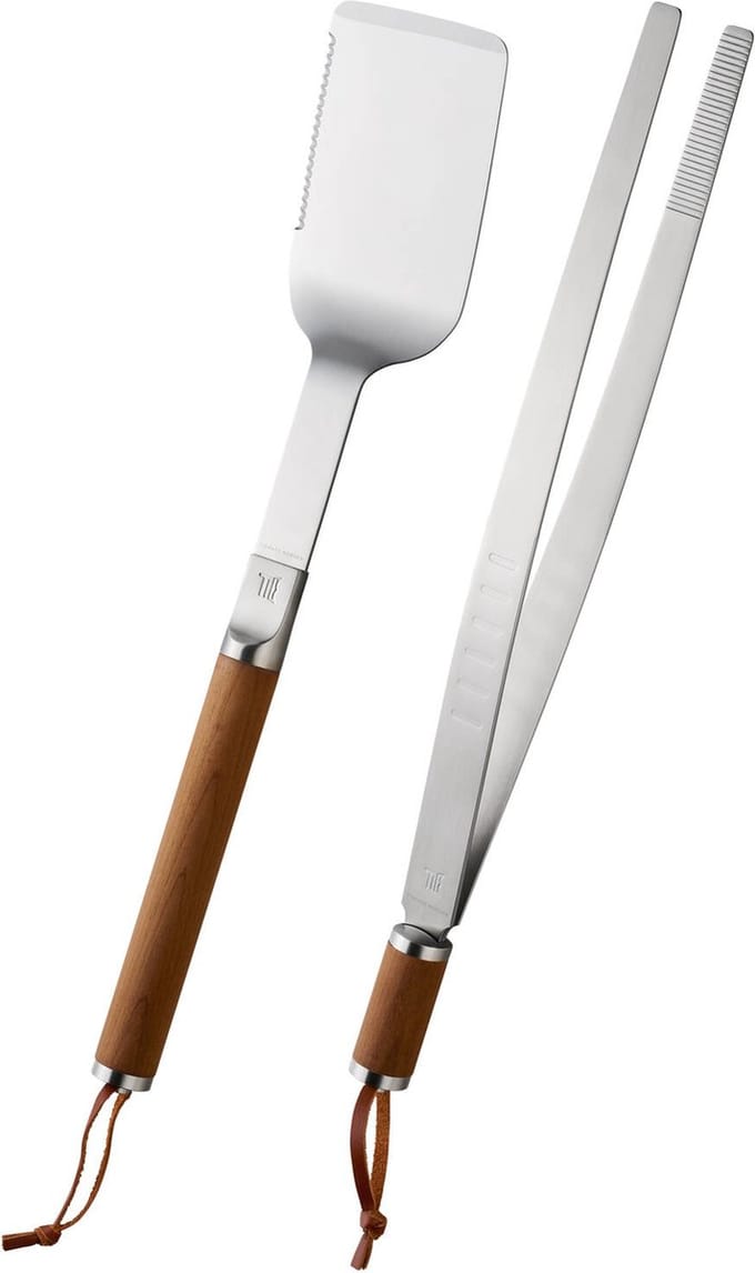 Fiskars Norden Grill Chef Tools - RVS Spatel & Vleestang - 2-Delige Set - BBQ Accessoires van Scandinavisch design