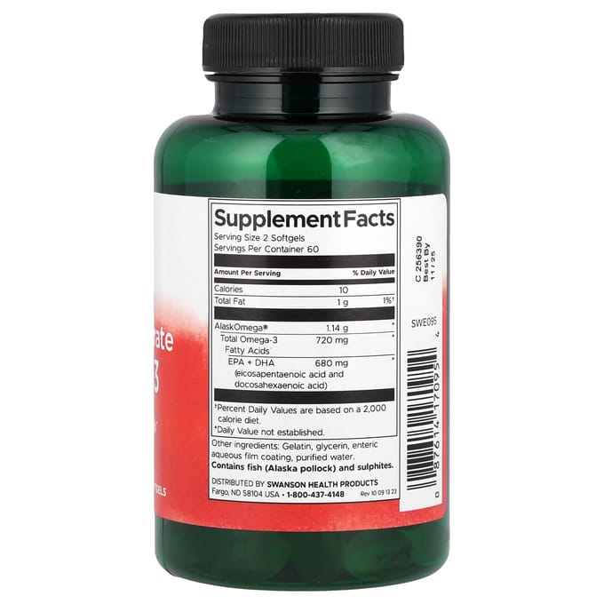 Oméga-3 hautement concentré, 120 mini capsules molles