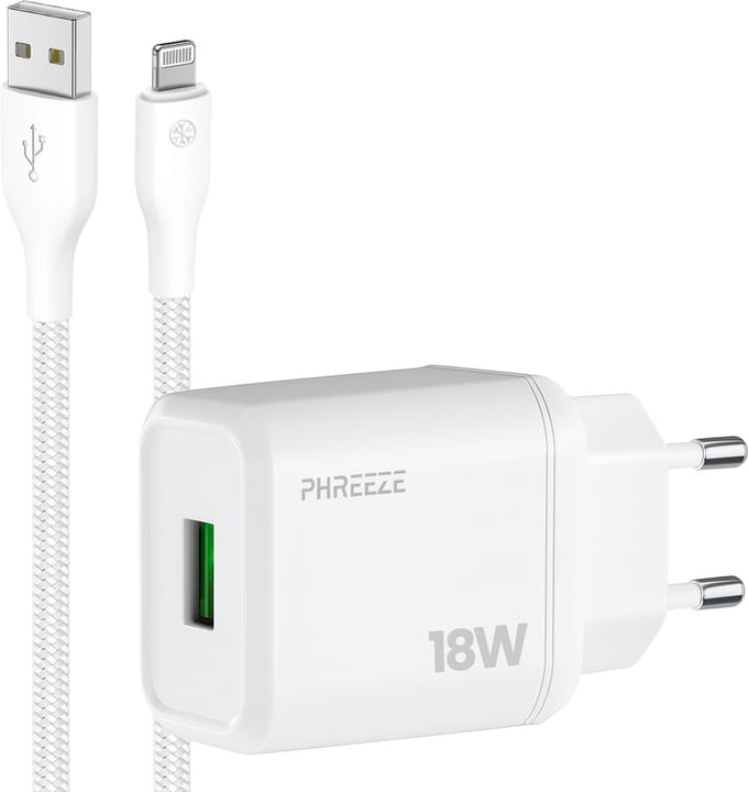 Oplader met kabel geschikt voor iPhone iPad met Lightning - Usb stekker - Met 1 meter oplaadkabel