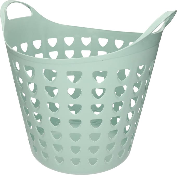 Flexibele wasmand - 26 liter - kunststof - groen - D45 x H40 cm