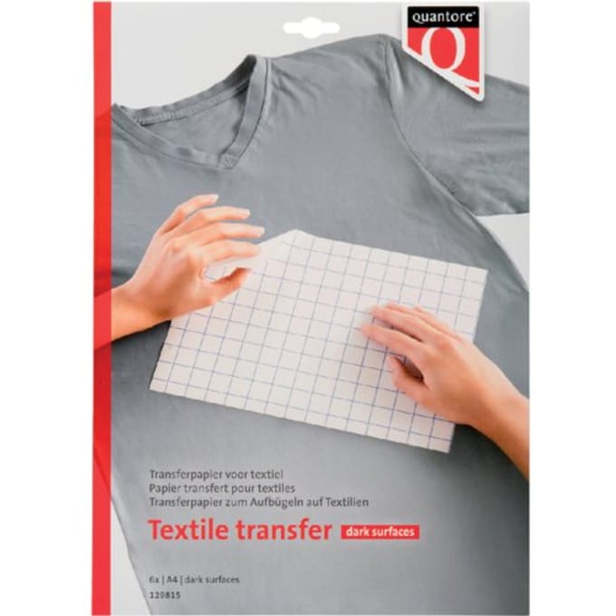 Inkjet transferpapier voor textiel Quantore donkere kleding 6 vel