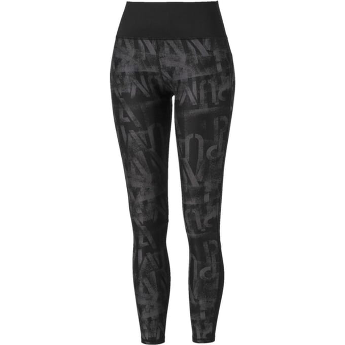 PUMA - Maat XS Studio 7/8 Graphic Tight Sportlegging Dames - Puma Black