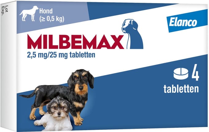Milbemax Milbemax Pup & Hond - Anti wormenmiddel - 4 tab 0.5 Tot 10 Kg